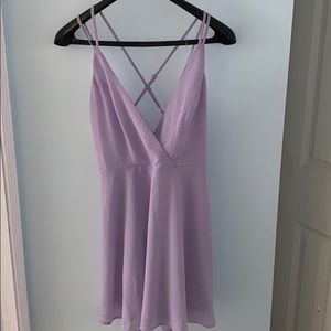 Lavender Open Back Mini Dress